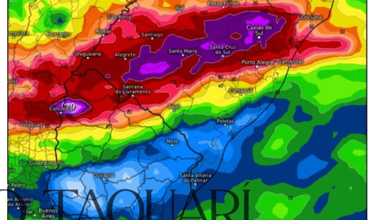 Nova sequência de tempestades pode atingir o Rio Grande do Sul entre sábado e terça-feira
